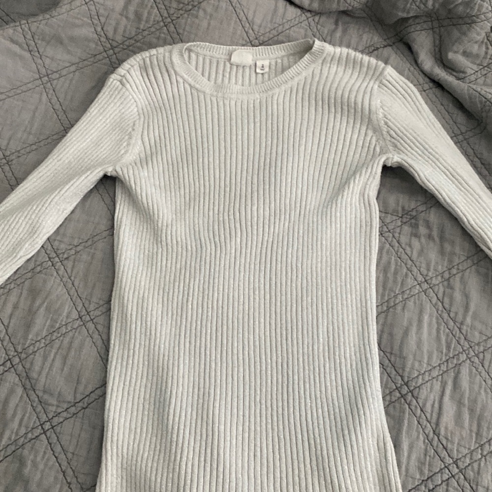 Sweater white with white glitter size XXXS